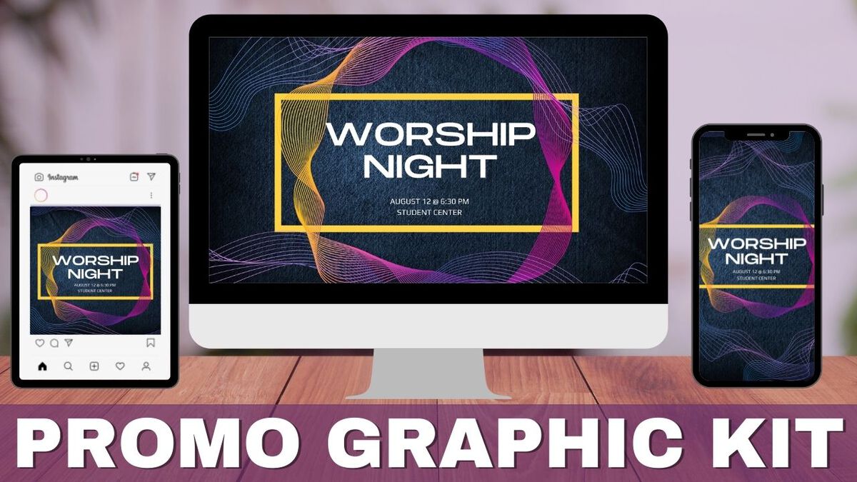 Worship Night Canva Graphics Kit image number null